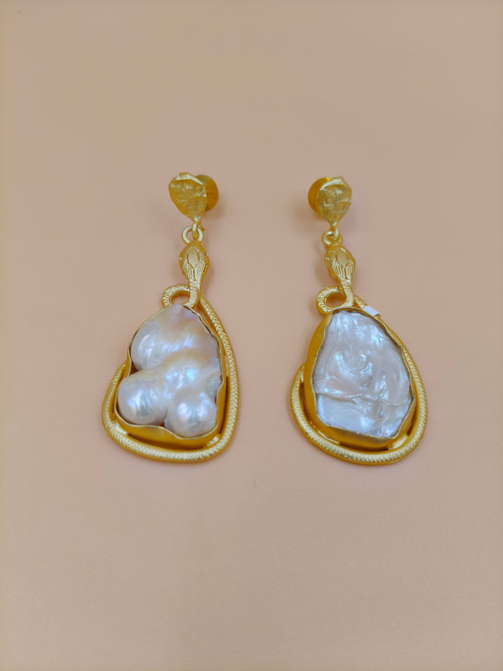 "Golden Baroque Pearl Drops"