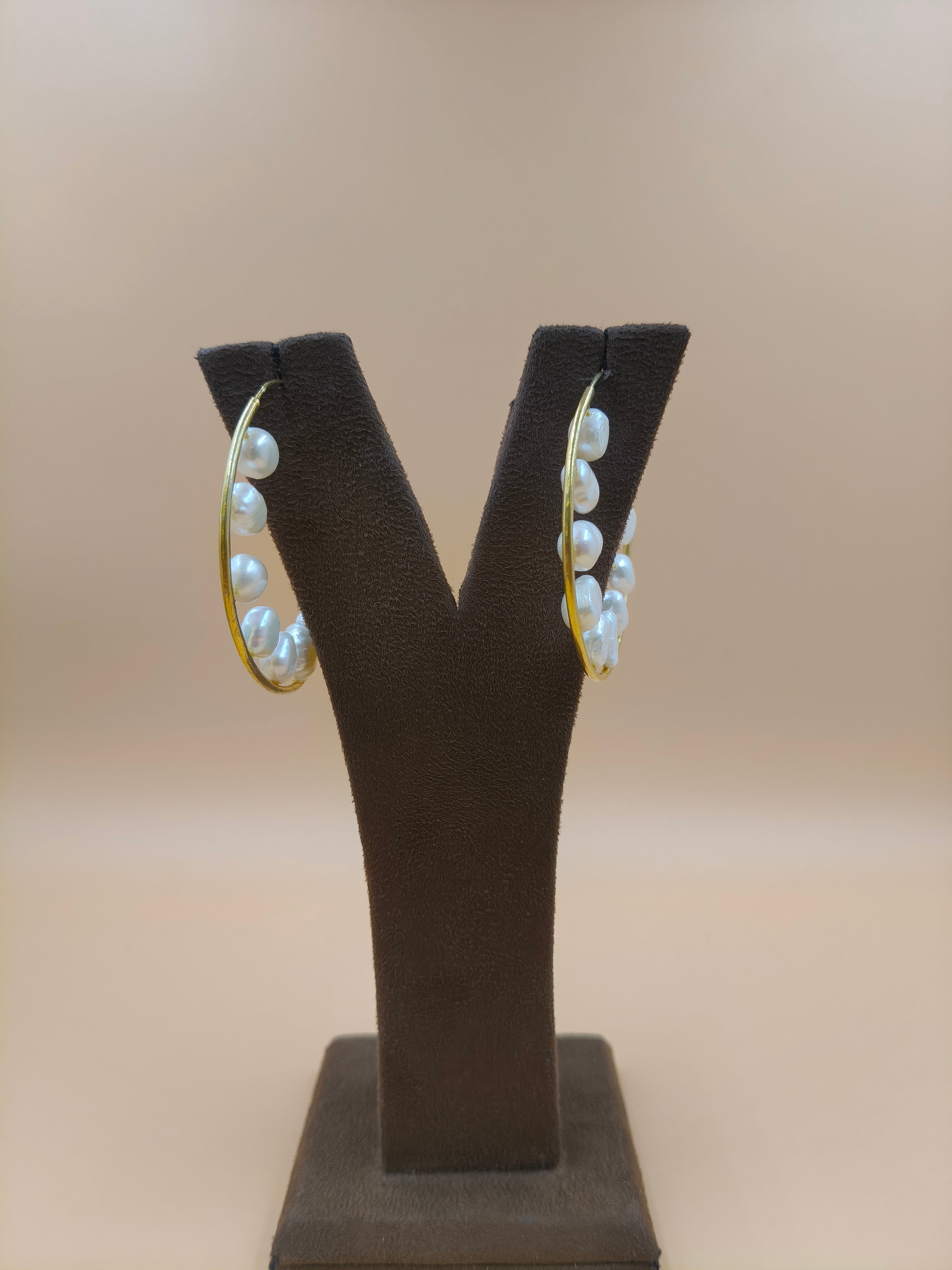 Pearl Pop Hoop Earrings