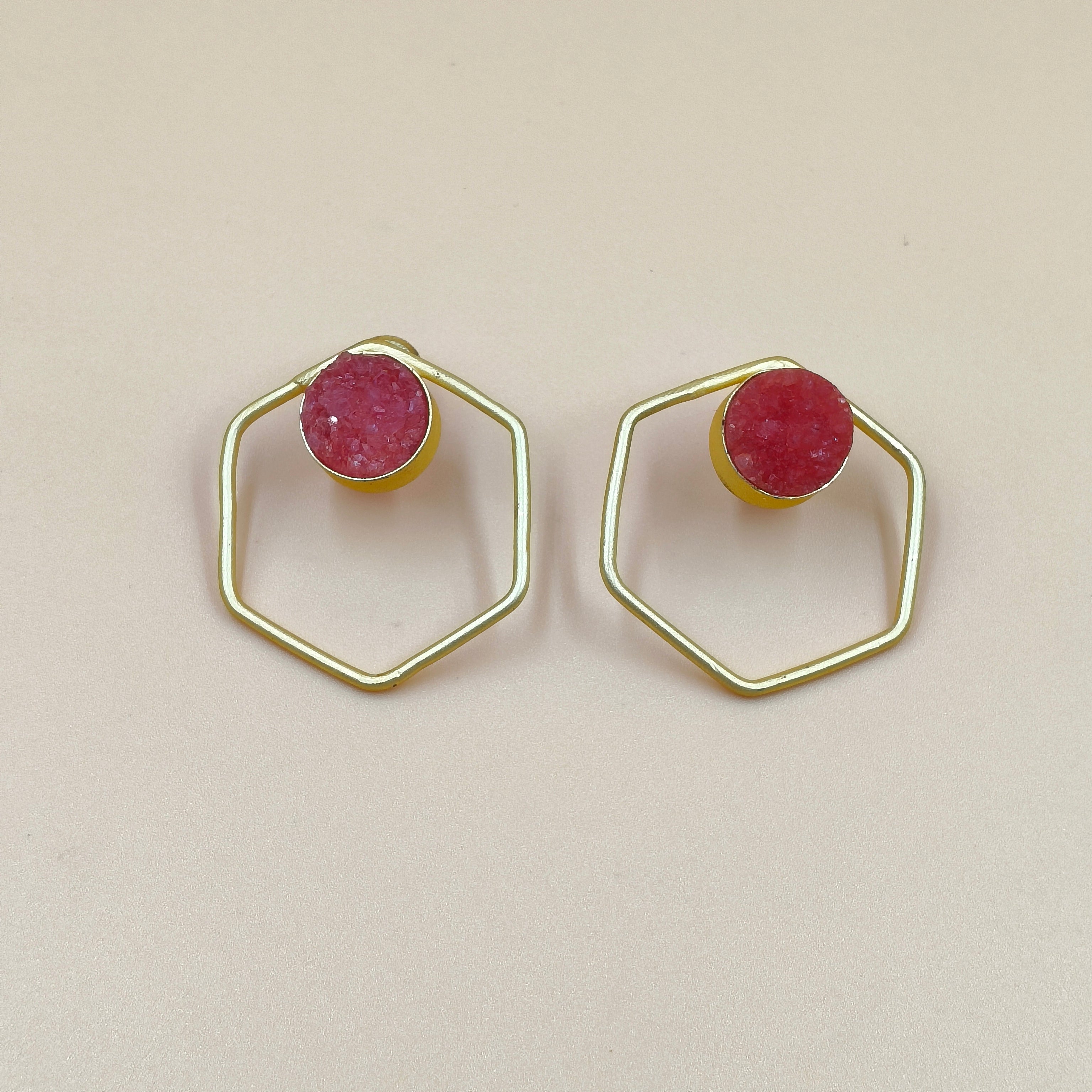 Pink Prism Hoops