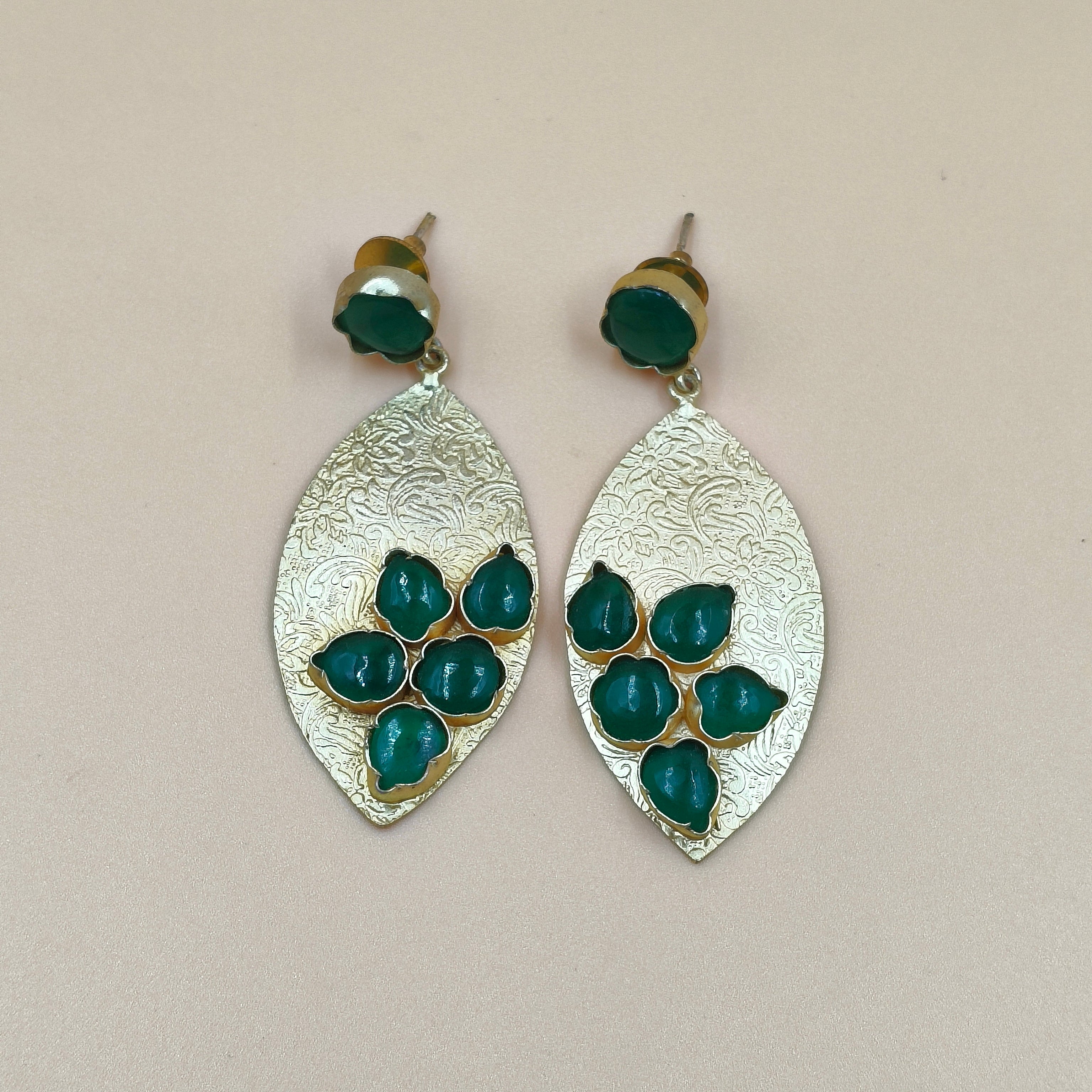 Petal Etch Leaf Earrings