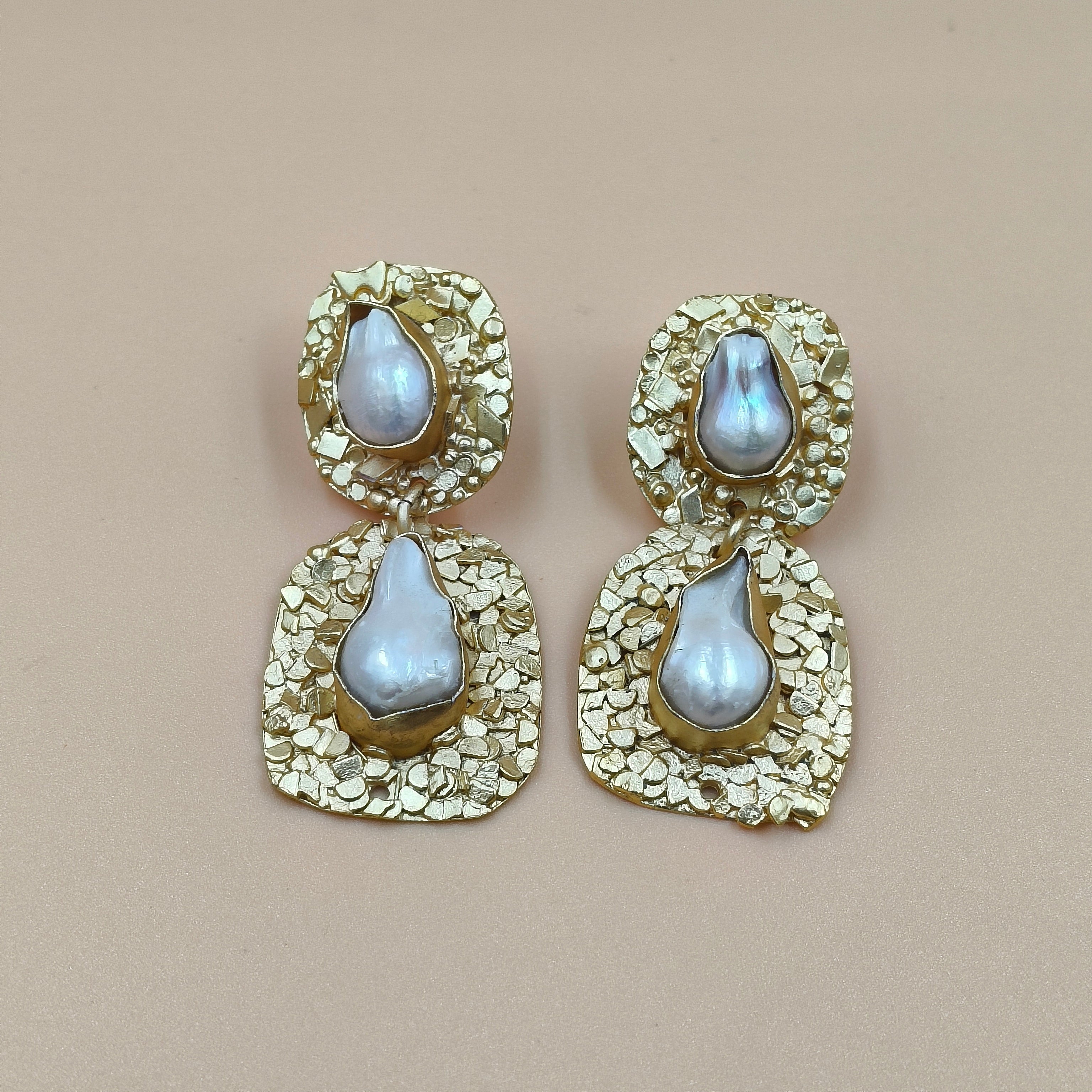 Golden Pearl Reverie Earrings