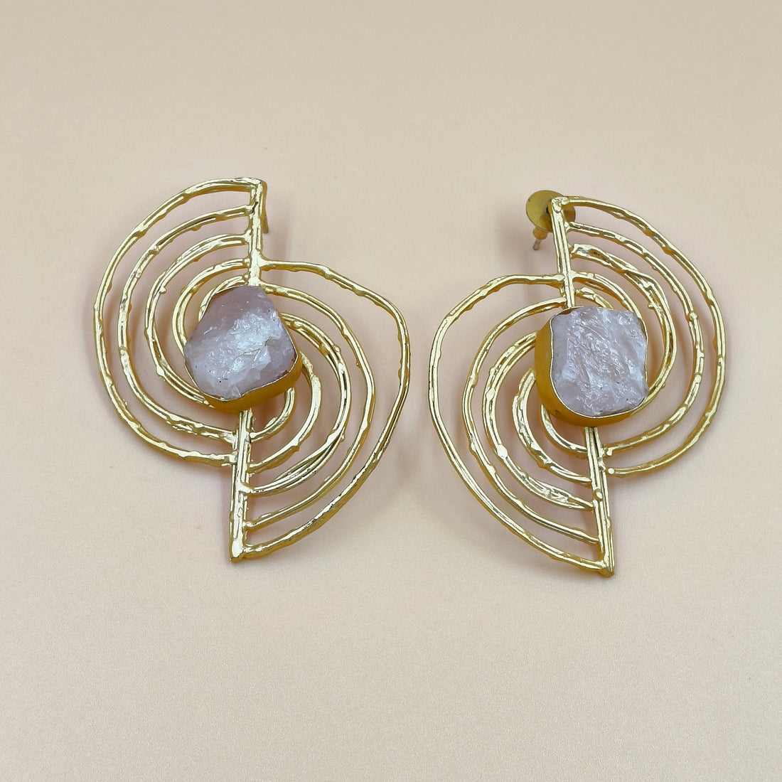 Golden Nest Raw Drop Earrings