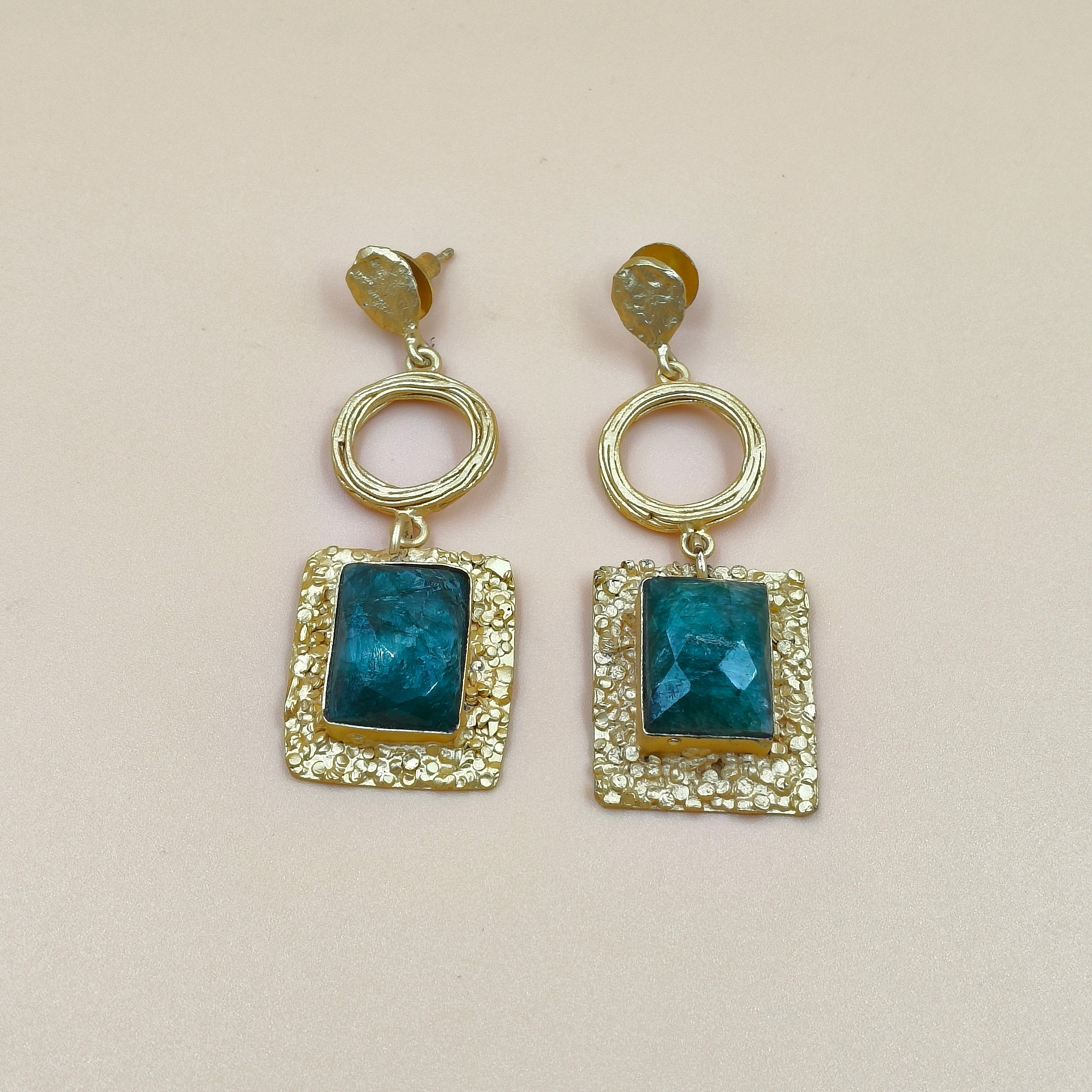 Teal Majesty Drop Earrings