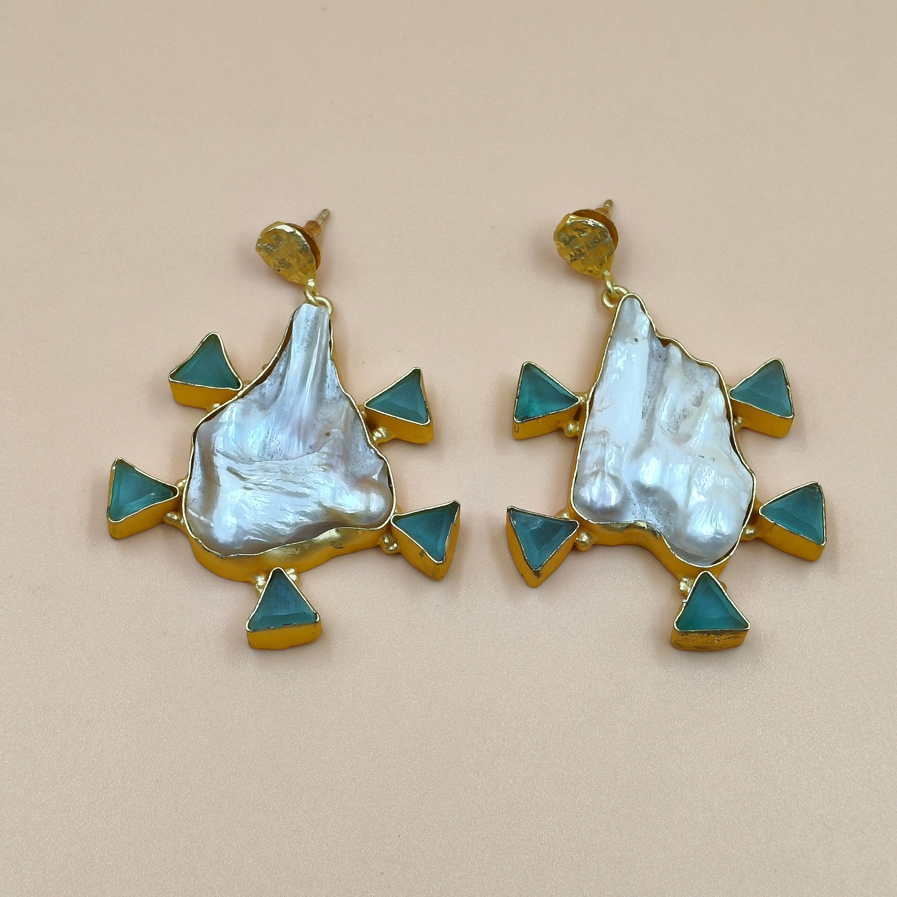 Tribal Tide Pearl Earrings