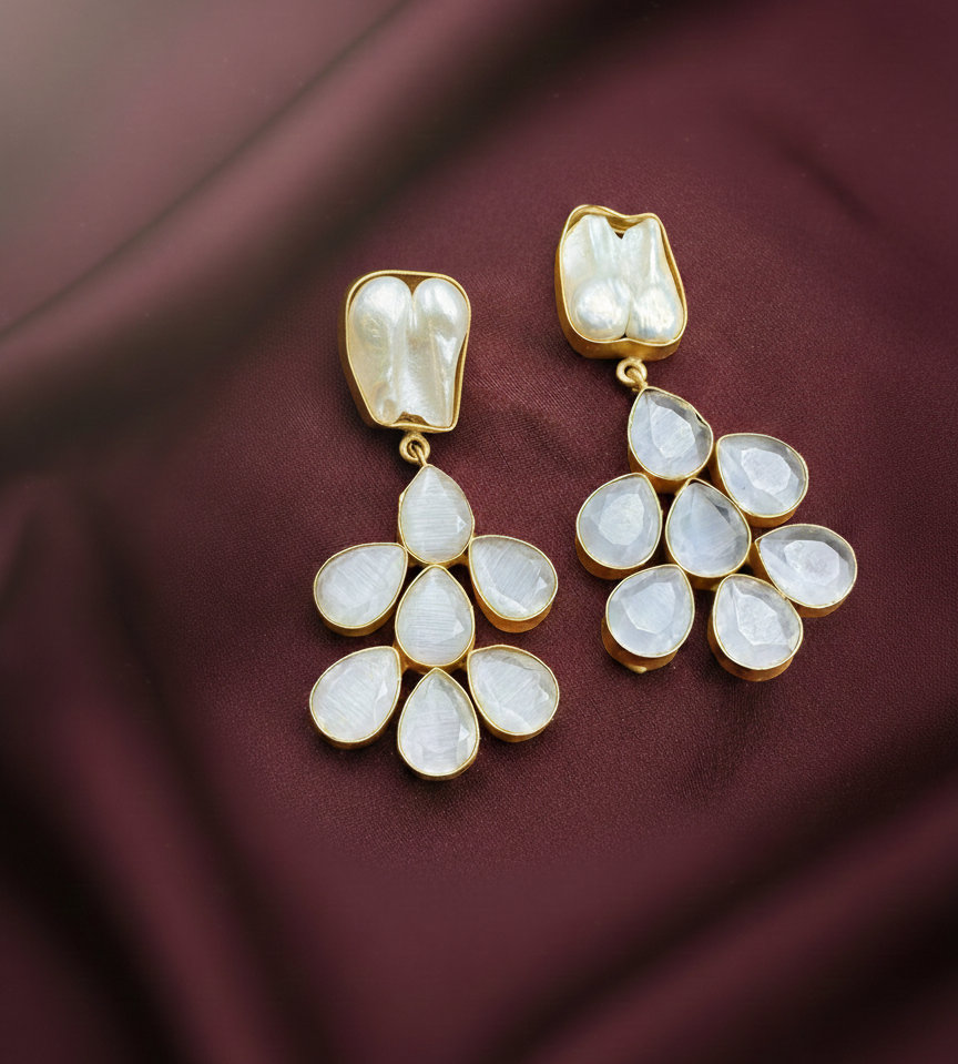 Moonstone Blossom Earrings