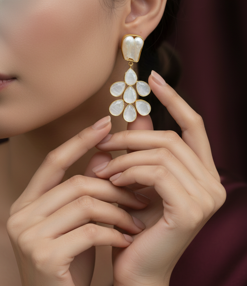 Moonstone Blossom Earrings
