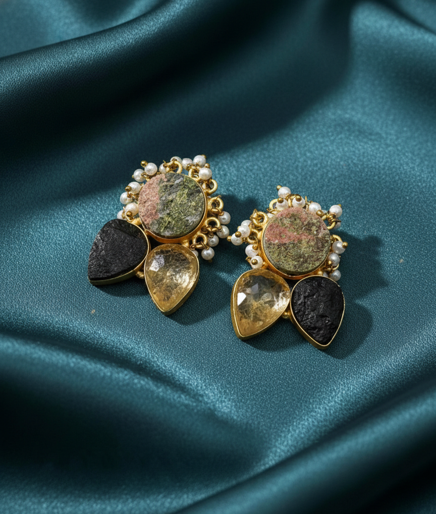 “Bhoomi Handcrafted Gemstone Earrings”