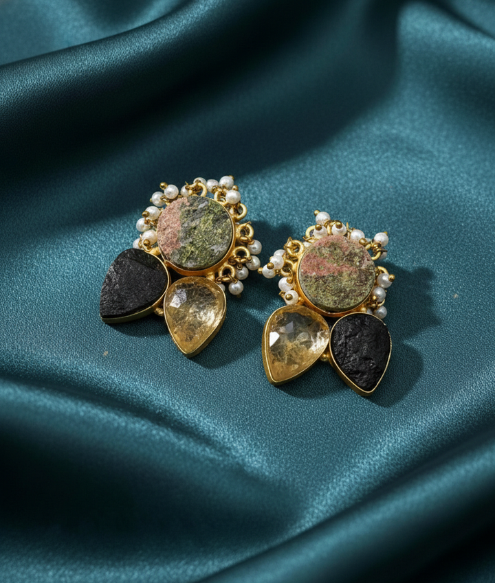 “Bhoomi Handcrafted Gemstone Earrings”