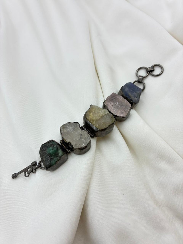 "Shadow Gem Statement Bracelet"