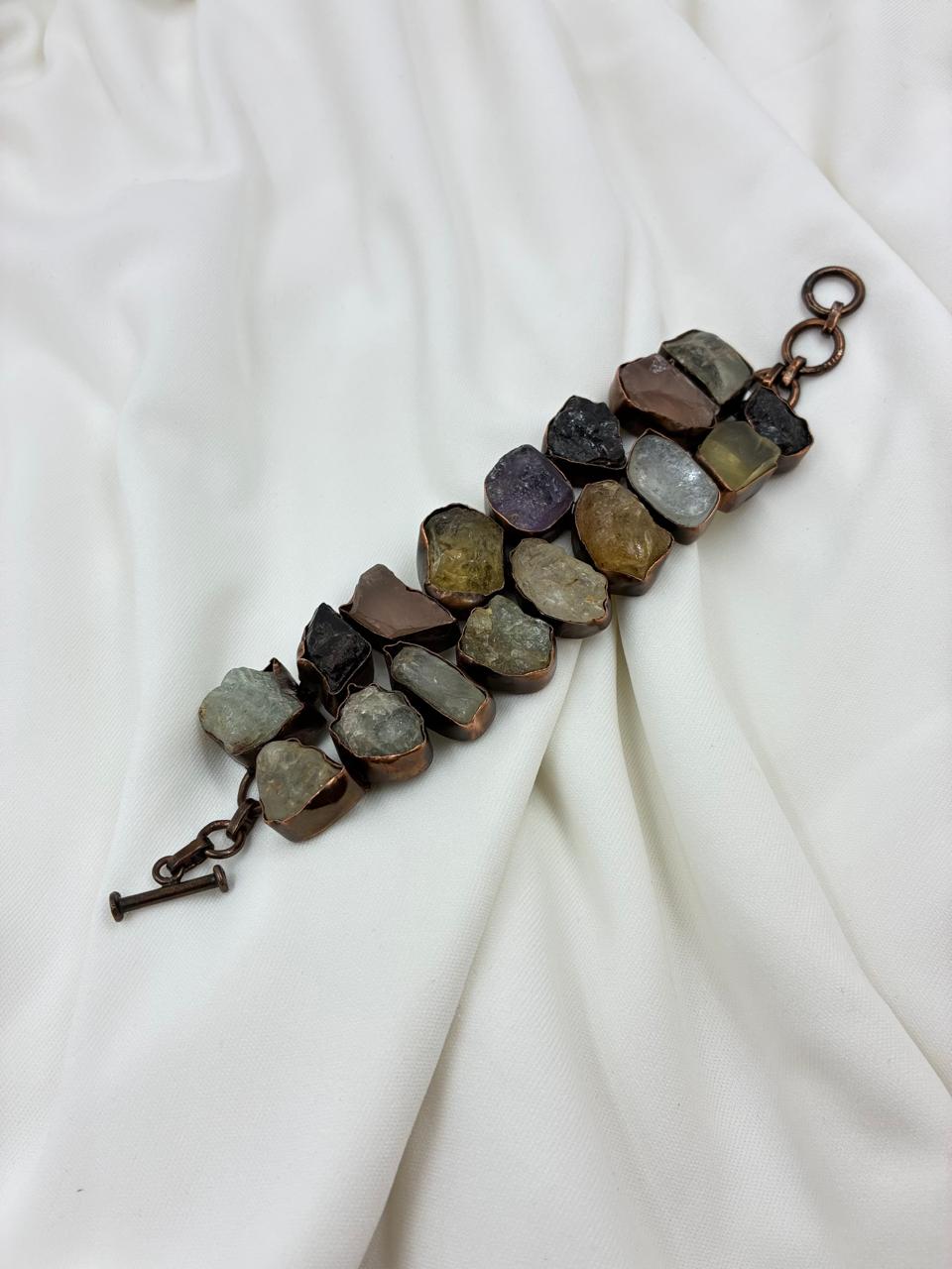Stone & Copper Artisan Cuff