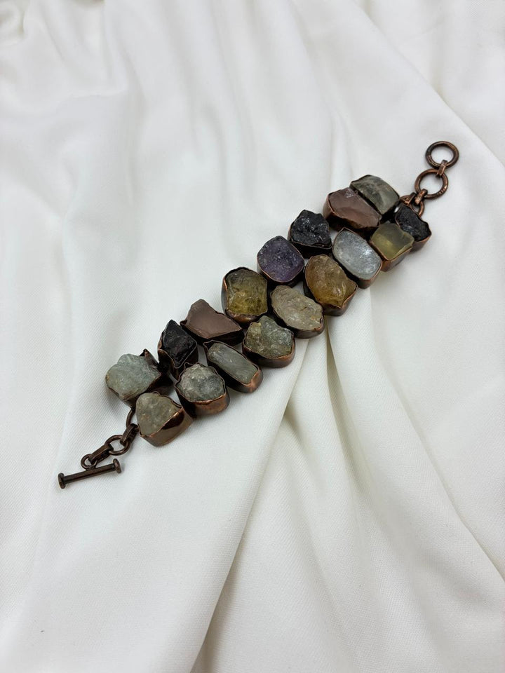 Stone & Copper Artisan Cuff
