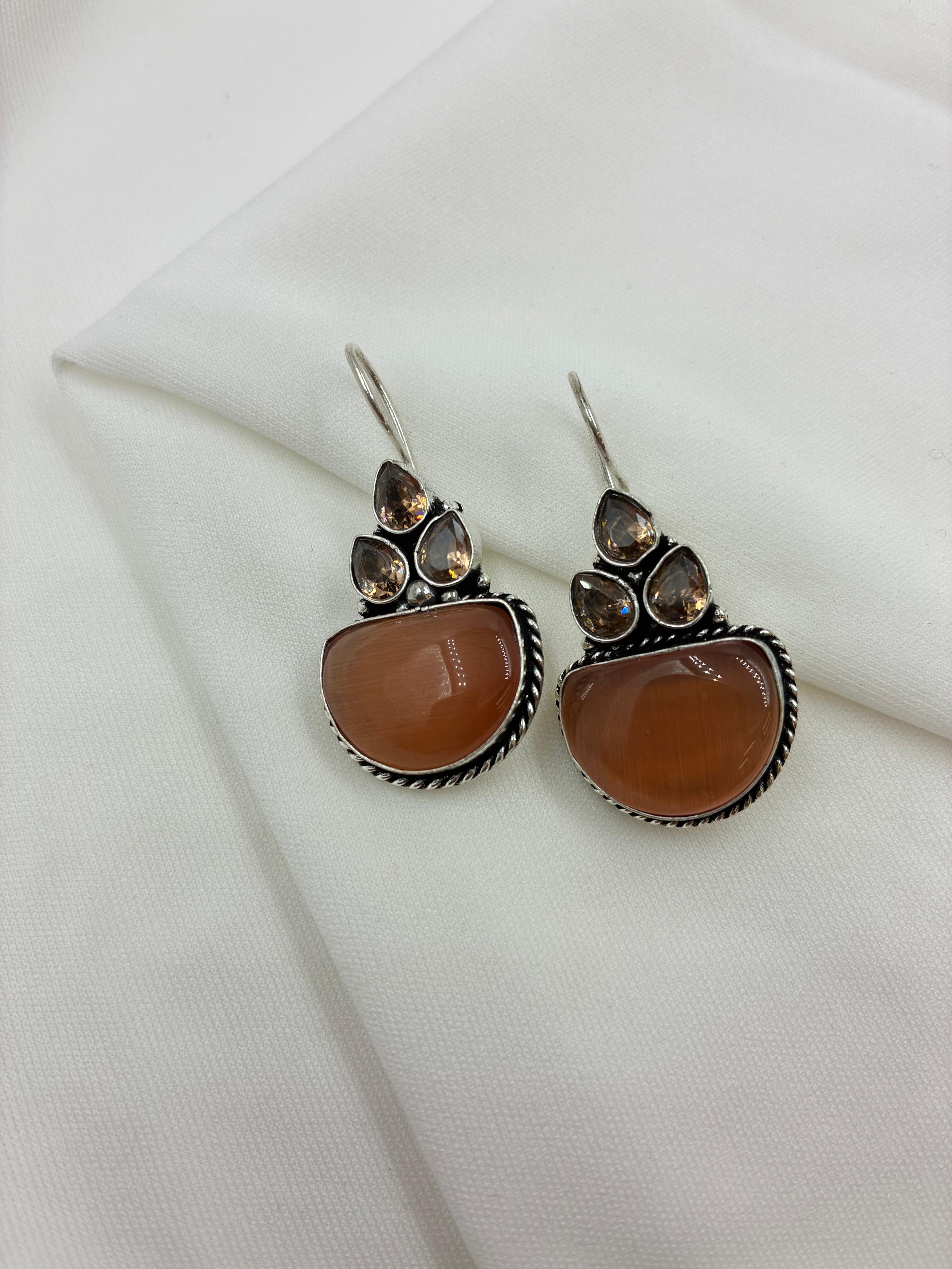 Zehra – Boho Oxidised Hoops"