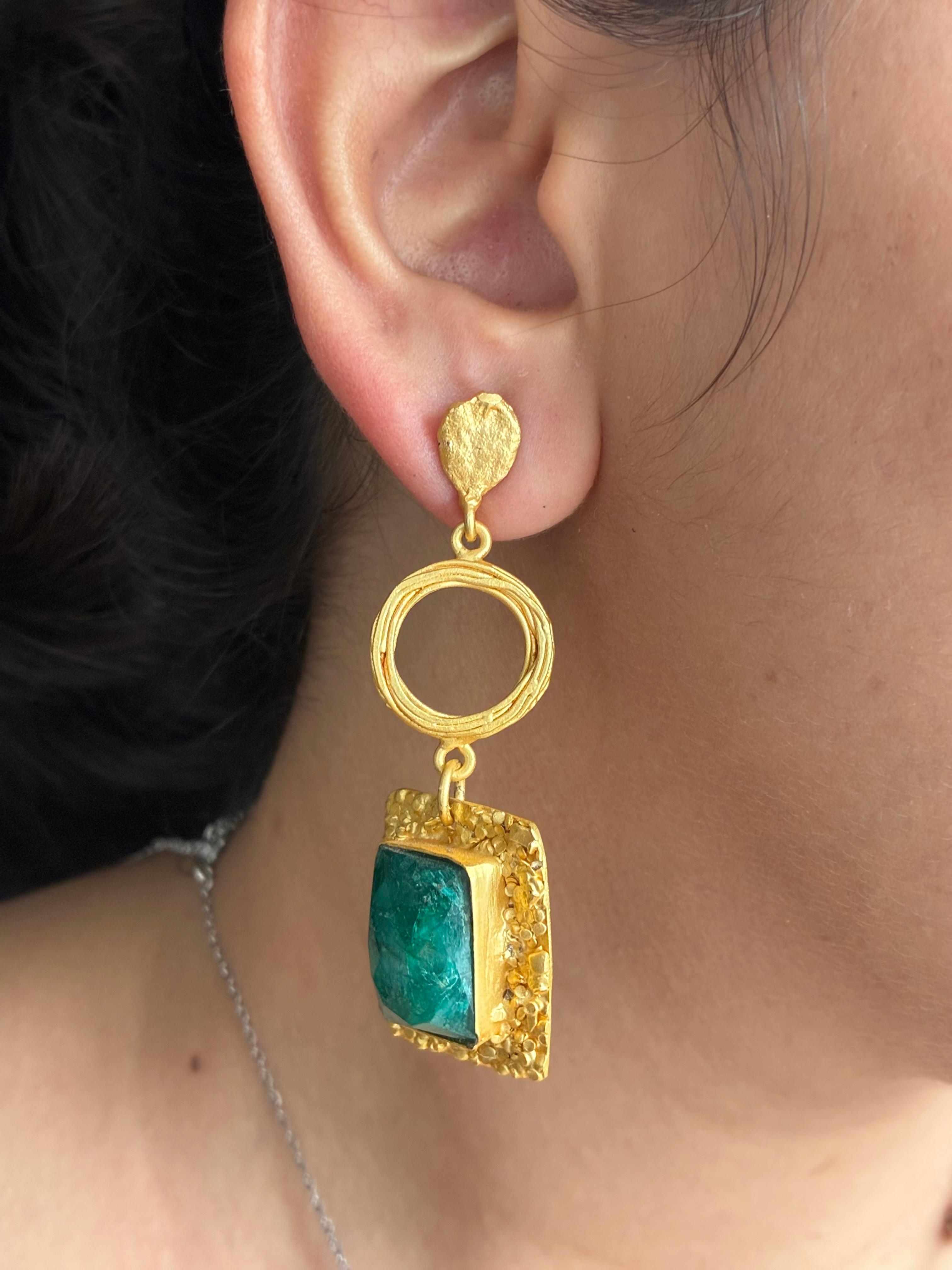 Teal Majesty Drop Earrings