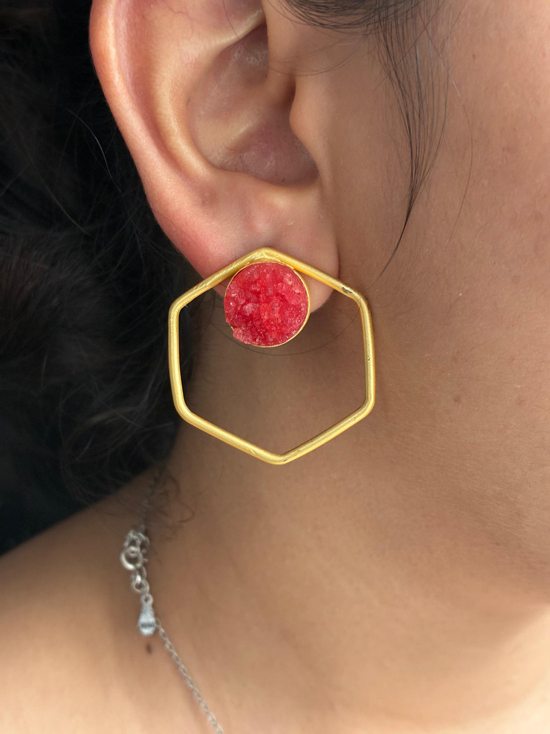 Pink Prism Hoops